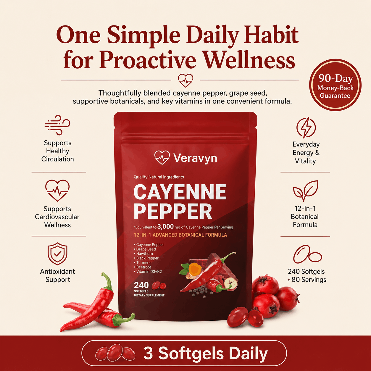 Veravyn Cayenne Pepper Softgels