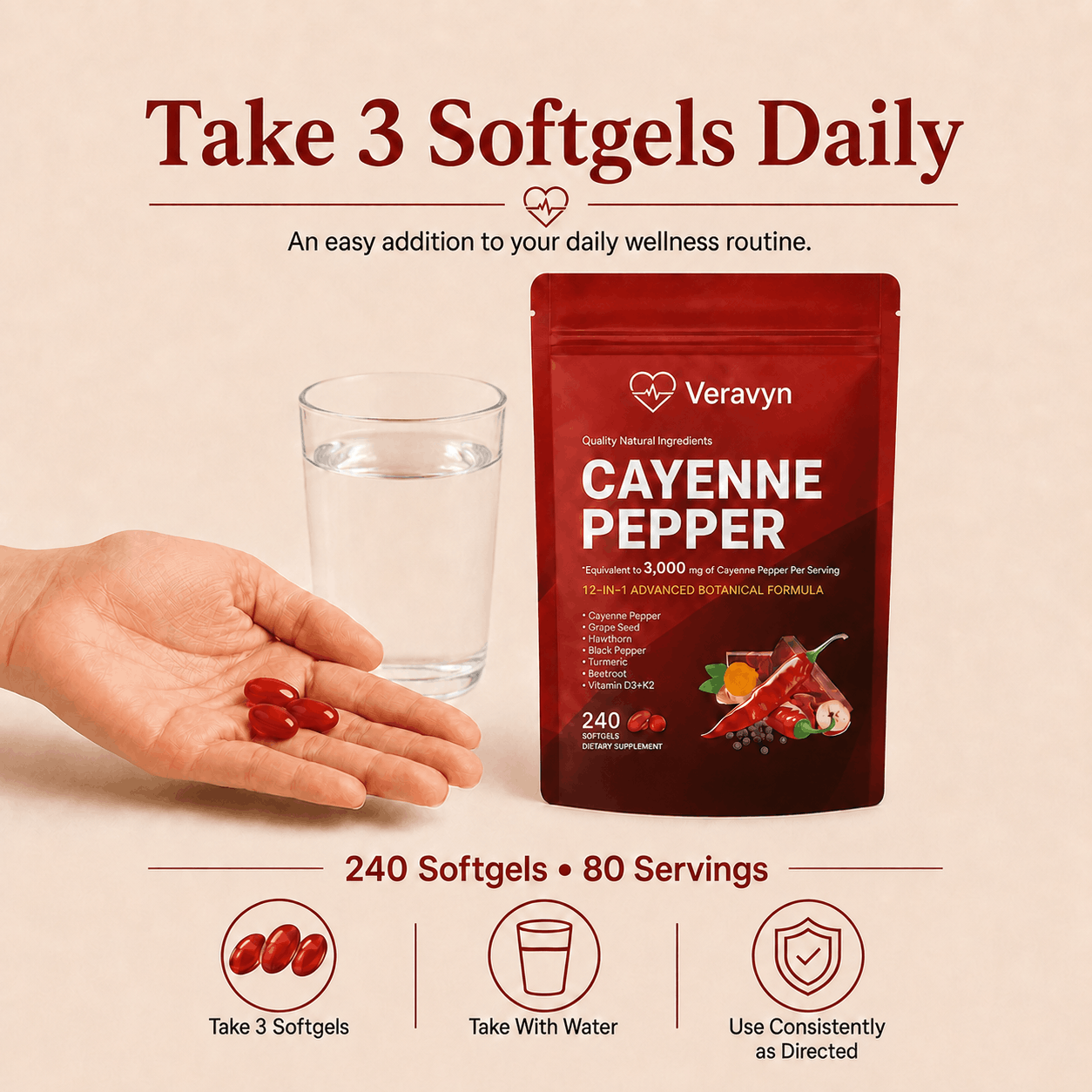 Veravyn Cayenne Pepper Softgels