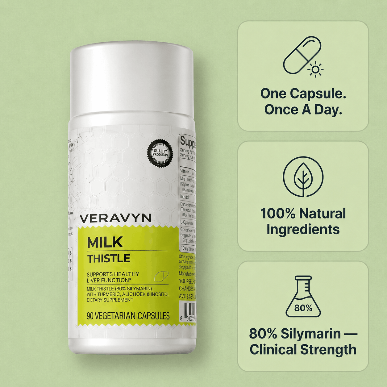 Milk Thistle Daily Liver Support - 80% Silymarin