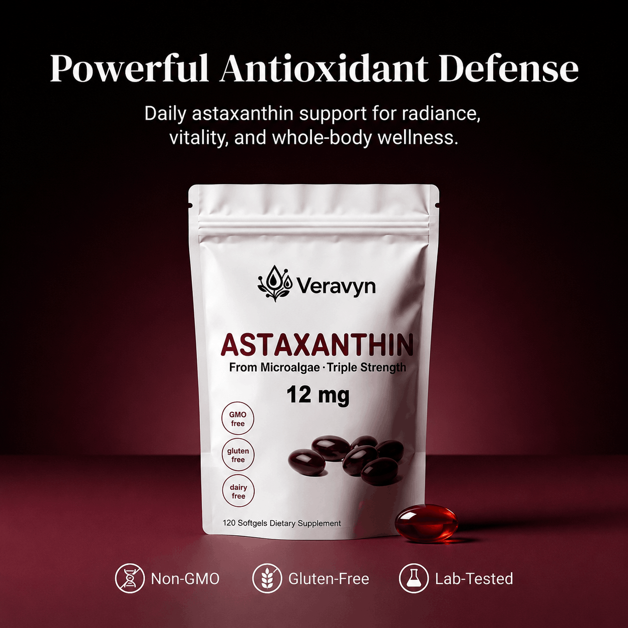 Veravyn Astaxanthin - 12mg Softgels