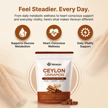 Veravyn Ceylon Cinnamon 7200mg Equivalent with MCT Oil