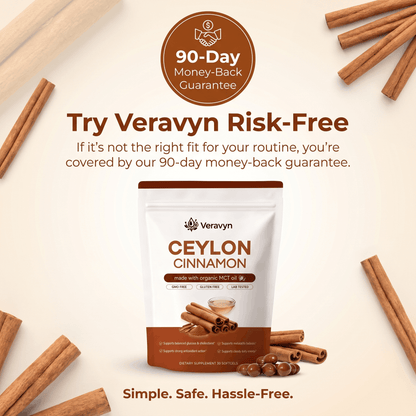 Veravyn Ceylon Cinnamon 7200mg Equivalent with MCT Oil