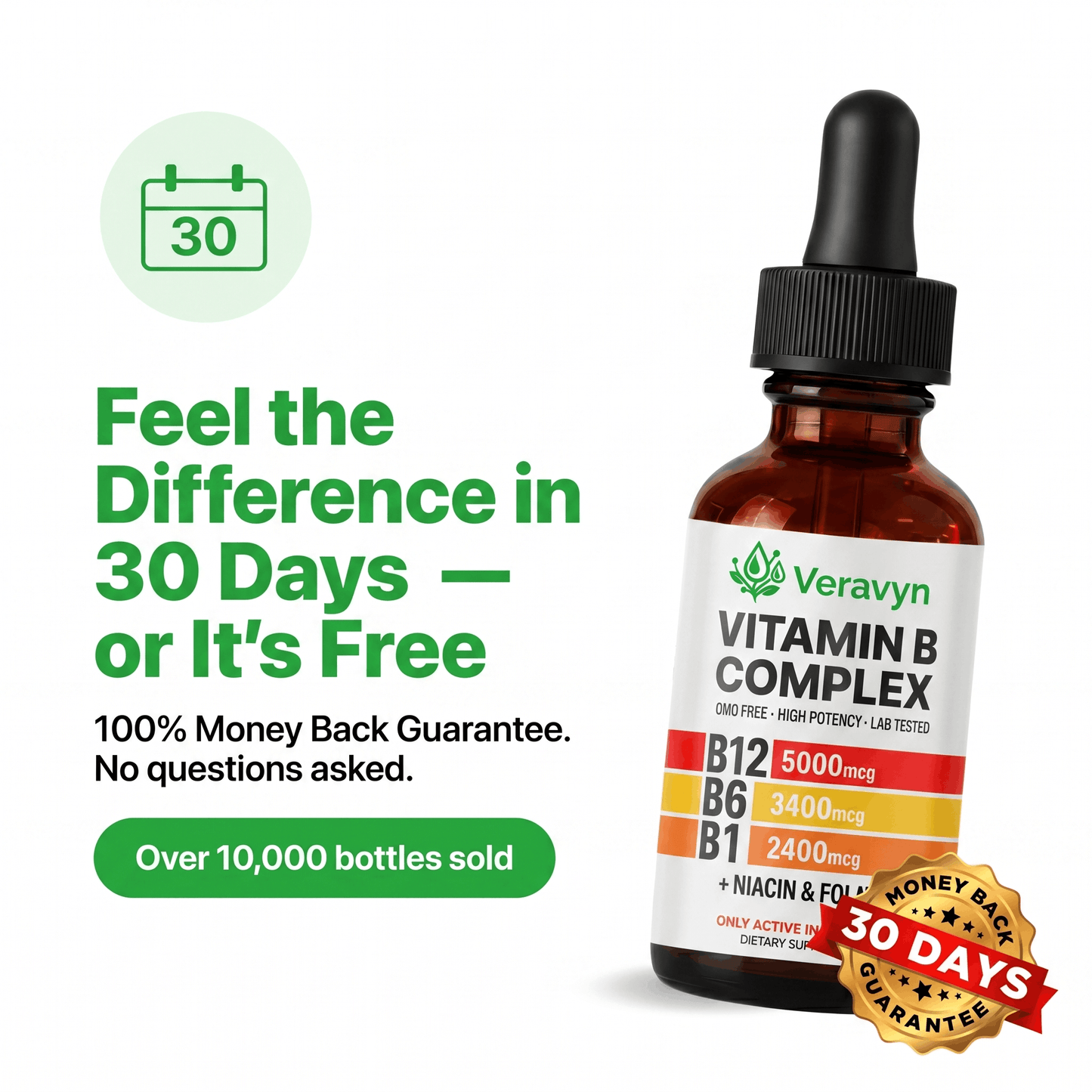 Veravyn 5‑in‑1 Liquid B‑Complex Drops